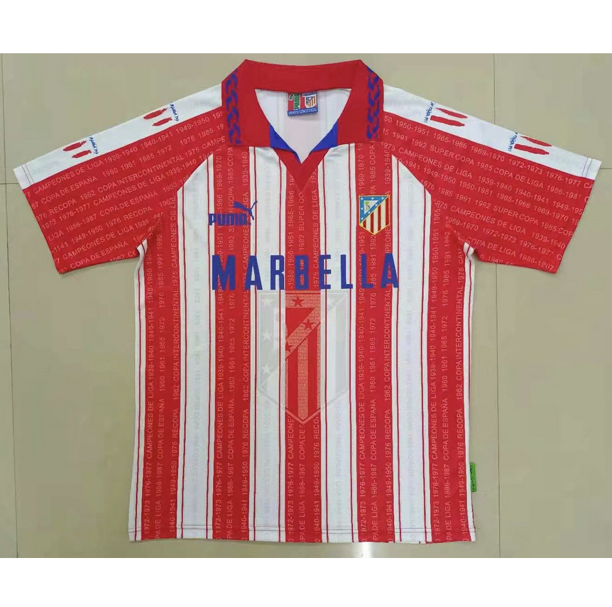 1995-96 Atletico Madrid Retro Home Kit Soccer Jersey